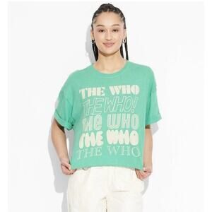 The Who Short Sleeve Graphic T Shirt Green Women’s XS NWT